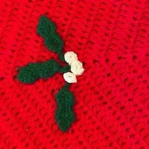 Noel Christmas Tree Skirt Hand-Knit Crocheted - Picture 6 of 7